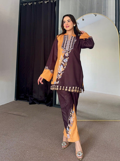 Dusky Elegance Winter Kurta Set